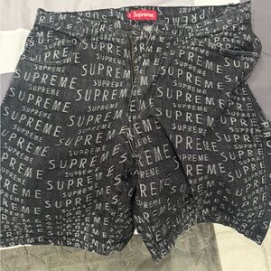Supreme Monochrome Logo Print Shorts